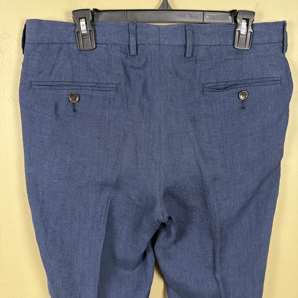 J.Crew Bowery Slim Fit, Baird McNutt Irish Linen Pants Men's 32x30 Navy Preppy